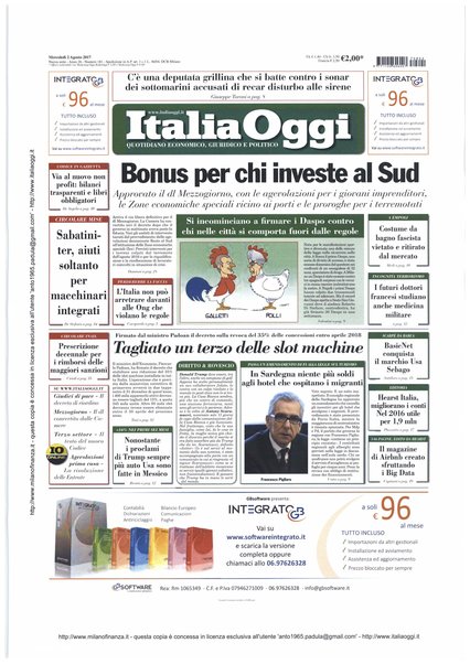 Italia oggi : quotidiano di economia finanza e politica